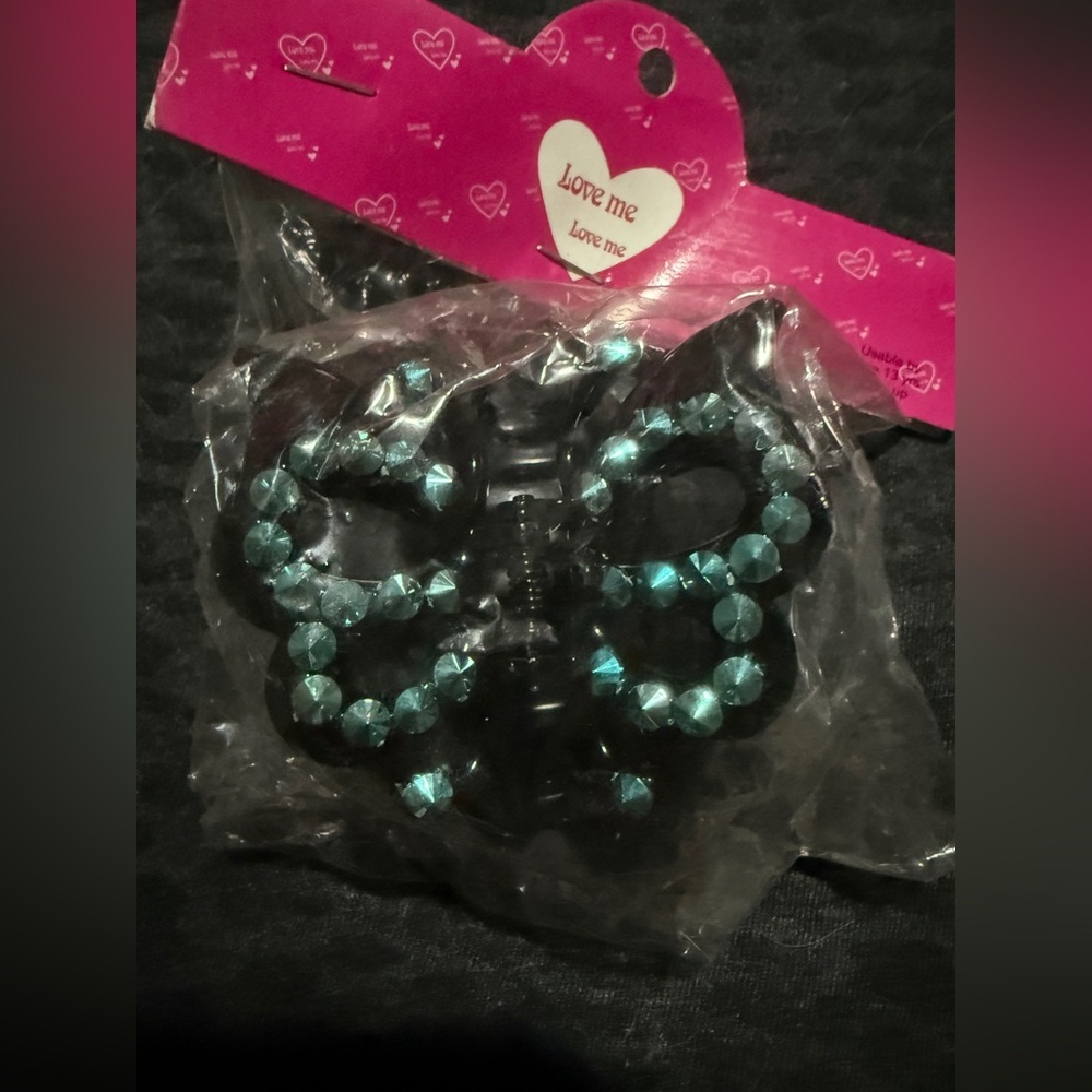 Black and Teal Hair Clip